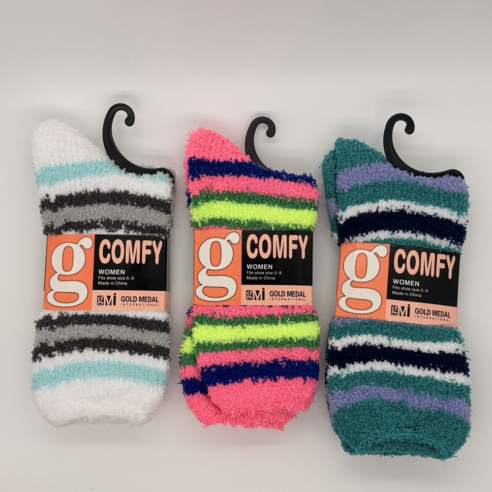 Comfy Womens 3 Pack Spa Socks Fluffy Slipper ComfyCabin Soft Fleece Warm